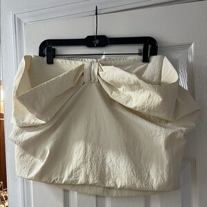 Zara Ivory Blouse with Bow Accent